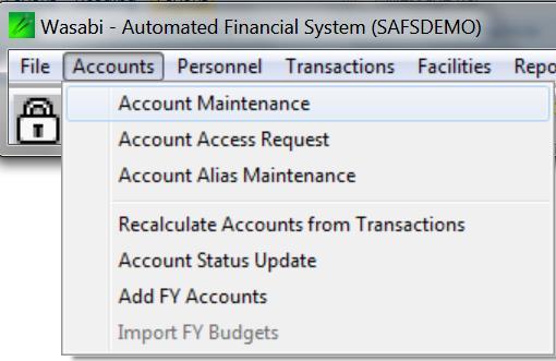 Accounts Module Maintain all account information and budgets.