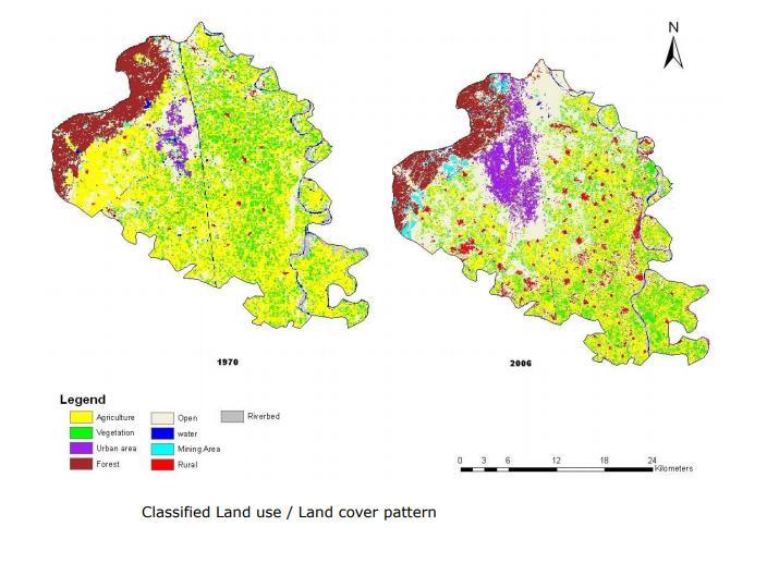 CHANGES IN LAND USE PATTERN: THE CASE OF FARIDABAD A study using remote sensing data was conducted to correlate land use changes and mining activities with surface water bodies in Faridabad district