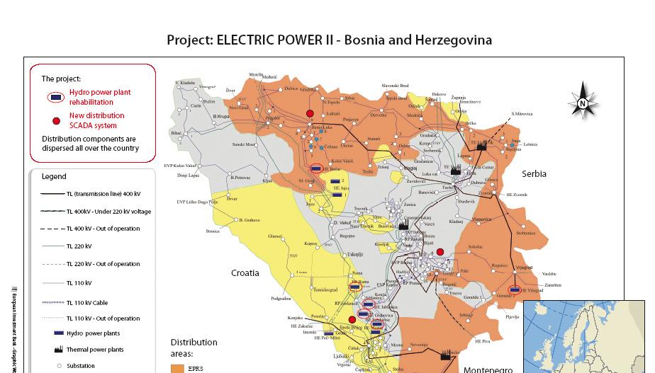 Projects example Electric Power II Rehabilitation of HPPs and distribution facilities in BIH Rehabilitation of 9 hydropower plants in BIH repairs to address leakages at the hydropower dams of Rama,