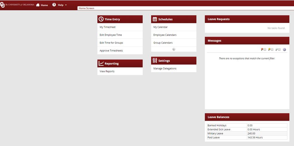 The PEAK Manager Dashboard The functions available on the Workforce dashboard depend on the type of role of the user.