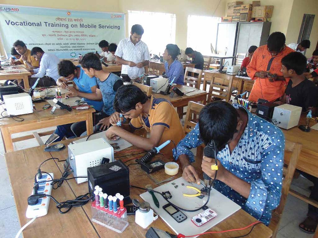 780 youths trained on vocational skills that included mobile mechanics, electrical house
