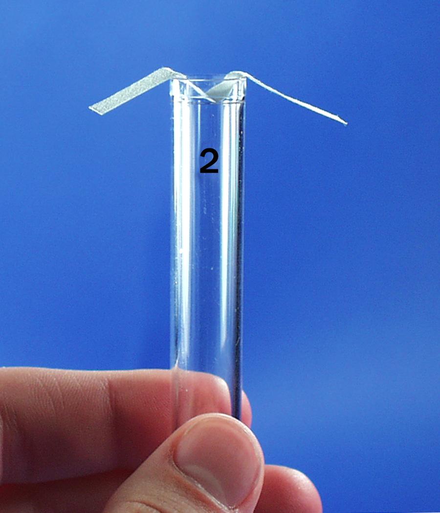 Place 15 ml tube and test tubes in plastic rack. 3. Use a plastic pipette to transfer 1 ml of slurry into each of the three test tubes, as shown in Figure 7. 4. Perform following chemical tests: a.