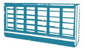 Glass door reach-in Supermarkets, primarily for frozen foods Ability to contain the cold refrigerated air, which reduces the cold aisle problem. Less refrigeration loads.