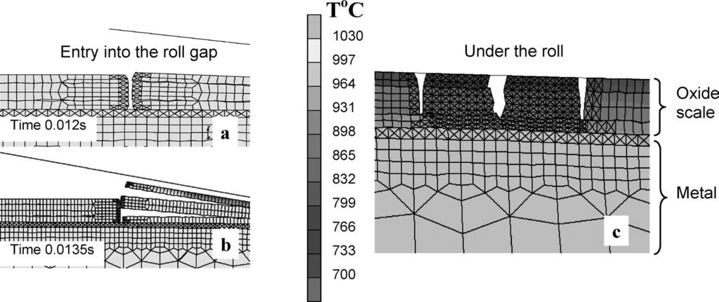 morphological features of oxide scale into the FE model. same order as the scale thickness. Not surprisingly, it is often insufficient to treat such a material as a homogeneous, isotropic layer.