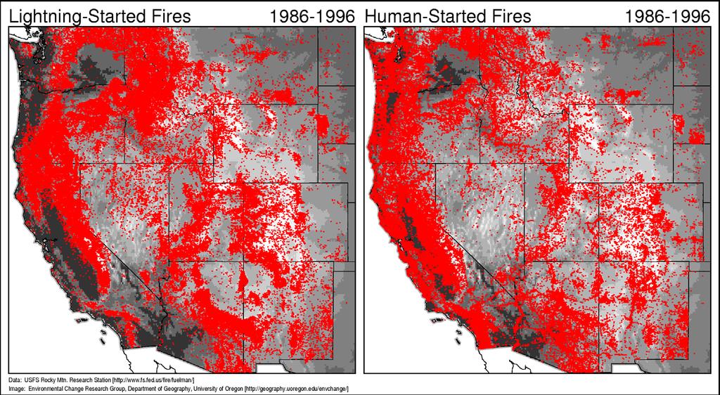 Controls of fire across space and time http://climate.uoregon.edu/fire/content/fire/index.htm#monthly_incidence-and-area_data Bartlein, P.J., Hostetler, S.W., Shafer, S.L., Holman, J.