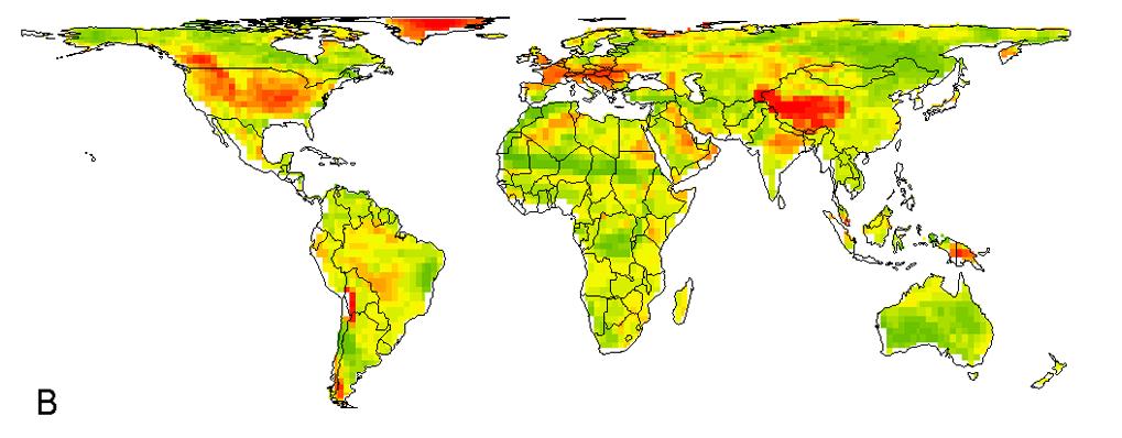 Climate Change and Global Fire A2 scenario, 2040-2069,