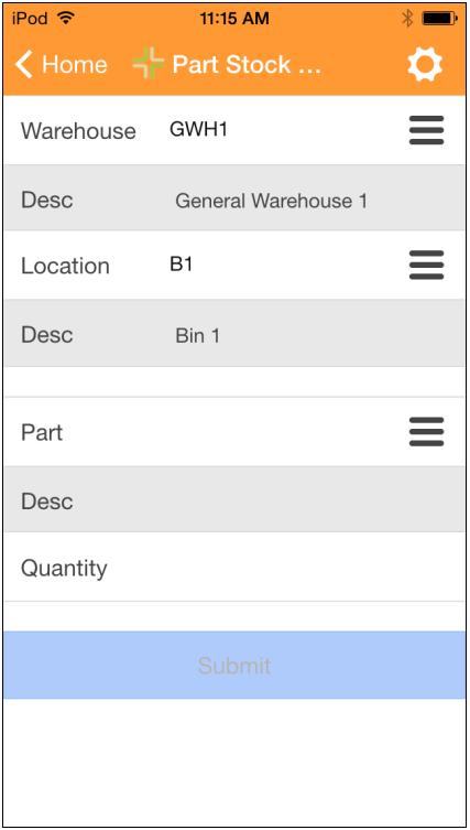 Part Stock Count The Part Stock Count tool allows the user to enter the total quantity of parts that exist at a particular warehouse location.