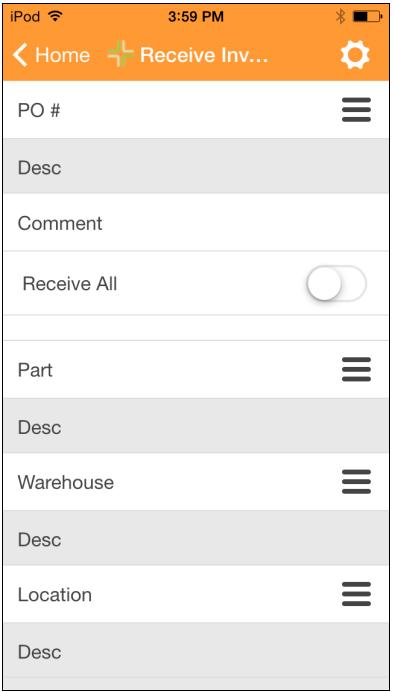 Part - To select a Part, highlight the Part field. When highlighted, manually type in the Part ID or scan the Part Barcode.