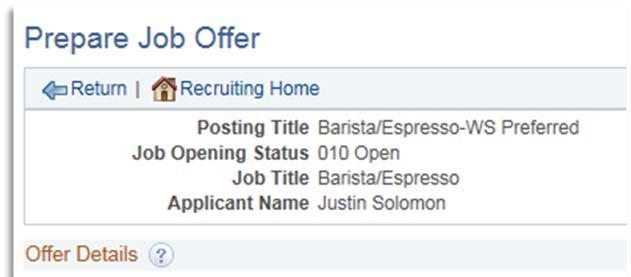 Job Offer Approvals 1. After the Submit for Approval is selected, the Approvals tab will appear 2.