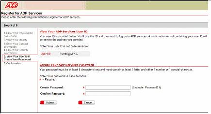 Be sure to choose information that you can readily remember. 11. Enter your password in the Create Password field.
