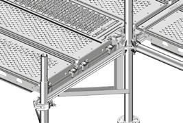 Widened scaffolding can also be constructed with O-ledgers or U-transverse ledgers, base collar and diagonal braces in any projection depending on the working load.