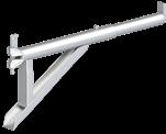 0 W U-bracket, with hooks 7 /, suspended from the ledgers, for projecting platforms. U-lift-off-preventers can be used for all U-console brackets.