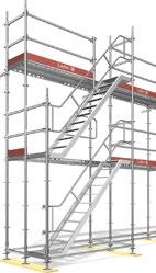 Platform stairway, comfort stairway Safe, fatigue-free stairway ascent also with transportation of materials without impairment of the working surface.