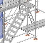 The stairway guardrail post 7 with the O-ledger with wedge-head and U-fork is used for the stairwell at the top level.