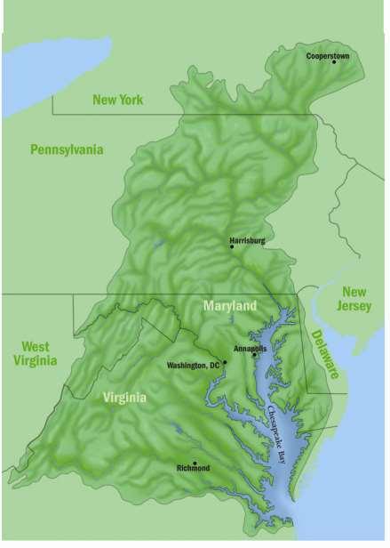 Chesapeake Bay Watershed 64,000 square miles 19 major rivers 400