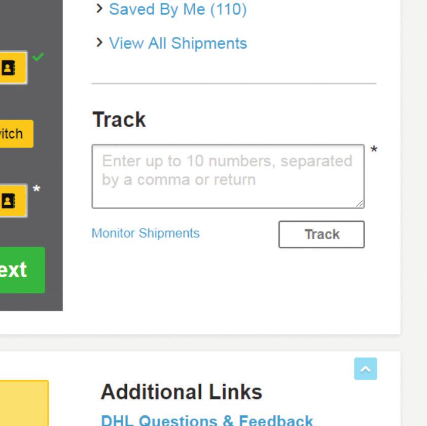 created but remain incomplete or unassigned Track Shipments Choose to track via waybill numbers