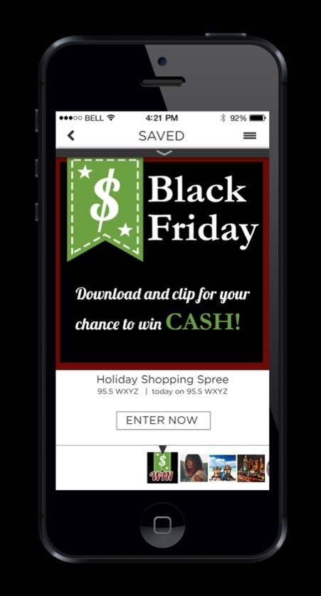 Case Study: Station Promotion (Tap to Enter Contest) Clip Interactive partnered with five Portland radio stations to run a Black Friday Shopping Spree campaign.