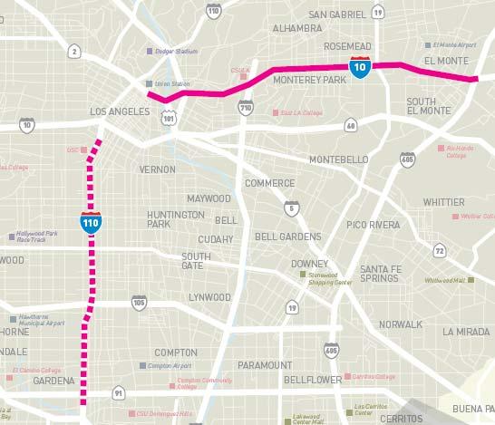 3 > Converts 25 miles of Existing HOV lanes to HOT lanes () > Partnership w/metro &