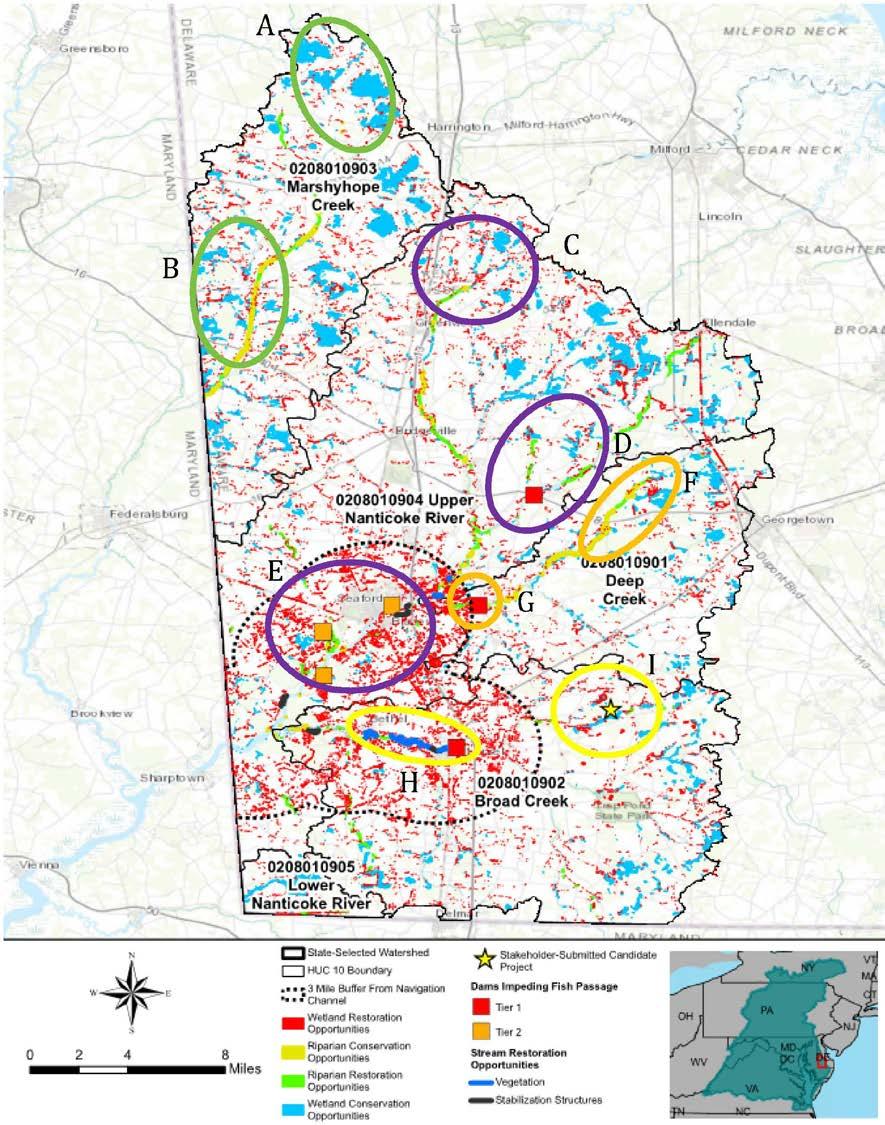 NANTICOKE RIVER (DE): Proposed Project Identification Focus Areas 14 Nanticoke River Watershed Project Focus Areas Activities A B C D E F G H I Stream Restoration Riparian Buffer Restoration