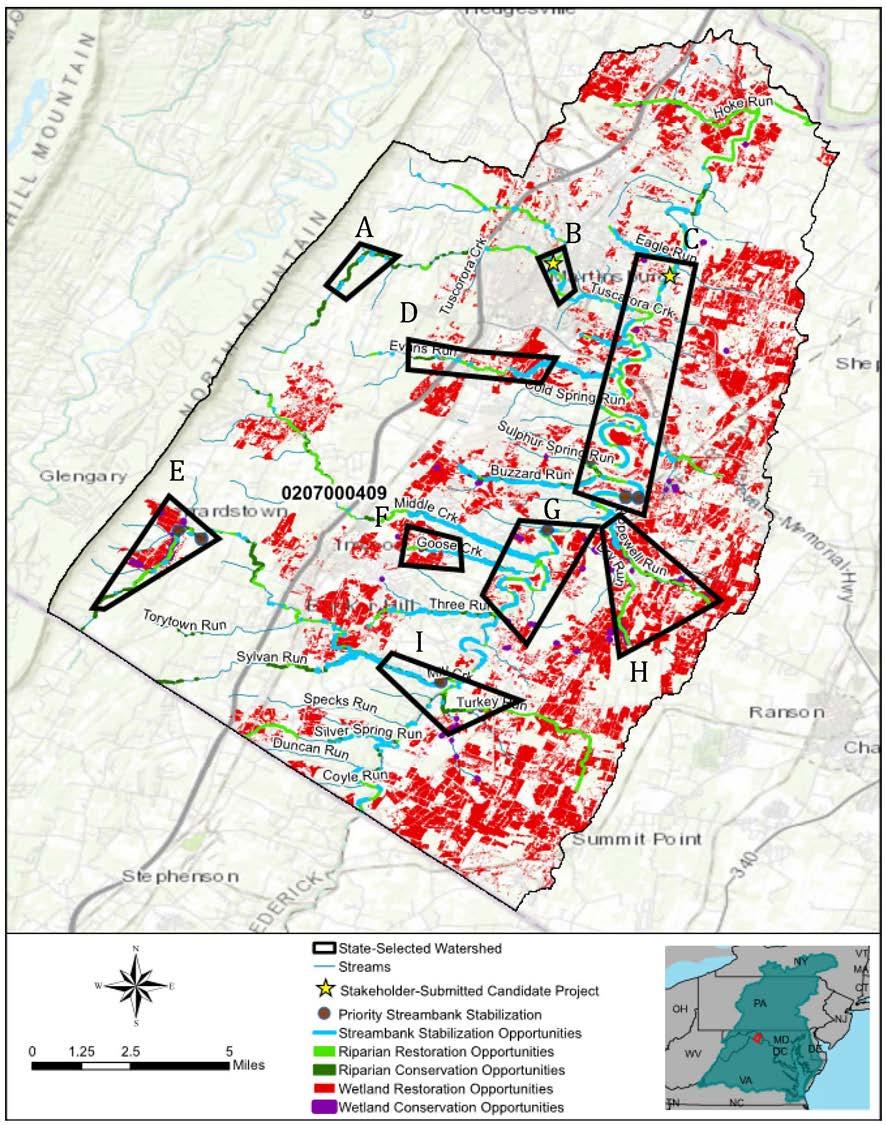 OPEQUON CREEK (WV): Proposed Project Identification Focus Areas Opequon Creek Watershed Project Focus Areas Activity A B C D E F G H I Stream Restoration Riparian Buffer