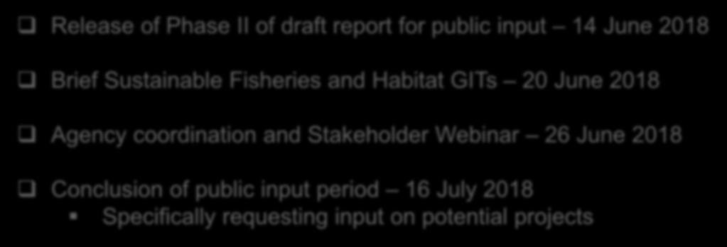 Fisheries and Habitat GITs 20 June 2018 Agency