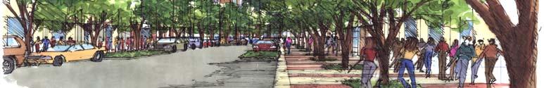 The proposed Trinity Bluff Streetscape Project has been designed to be pedestrian friendly and to encourage an active neighborhood.