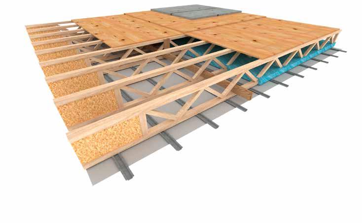 1-Hour Fire Resistance Rated Floor Assembly Floor/Ceiling 100% Design Load 1 Hour Rating 1 Layer Gypsum 1- Option 2 1- Option 1 6 3 4 2 5 1- Sub floor : Option 1: Install two layers of nominal