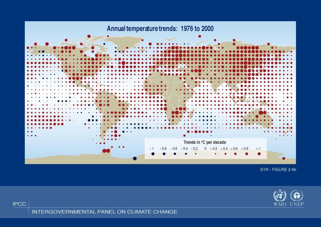 Warming has happened almost everywhere.