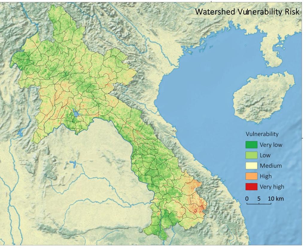 Watershed vulnerability: (soil erosion + vegetation change +