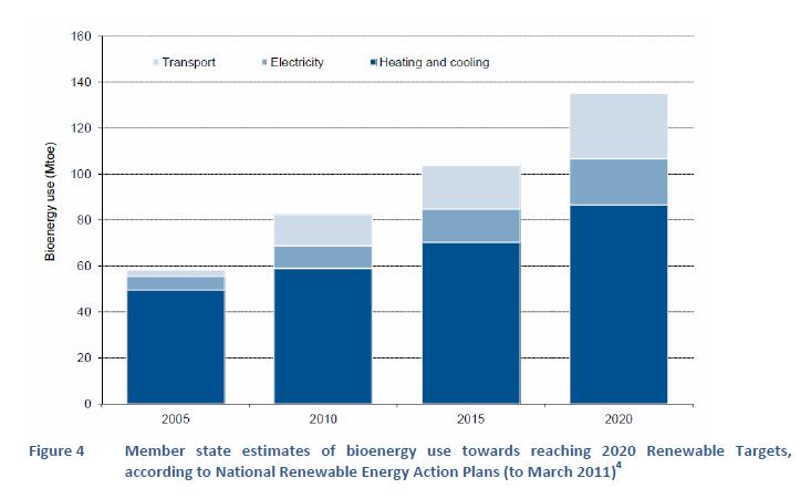Trends (2): Biomass usage in Europe National plans about bioenergy in European energy industry Official plan from 2010 to