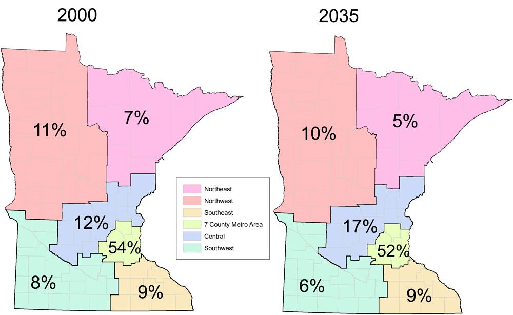 Population Growth Is Concentrated Central Minnesota Accounting for Larger Share