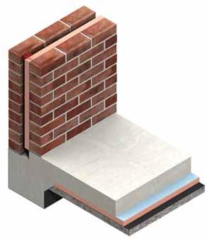 Typical Construction and Total Construction R-values Solid Concrete Ground Based Floors - Insulation below the Floor Slab Masonry Cavity wall Kingspan Kooltherm K8 Cavity Board Concrete Slab