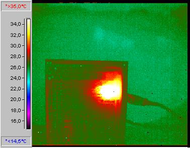 Thermography comparative measurements PCB without