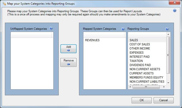 Appendix 1 Mapping tool Guide Using the Mapping Tool In most instances when you are running a standard report from the report designer your System Categories will automatically be mapped to Reporting