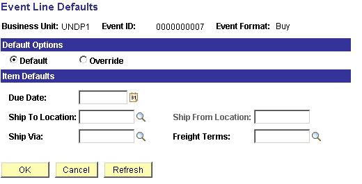 Field Name Due Date Ship to location Ship Via Freight Terms Description The due date for the delivery The ship to location The