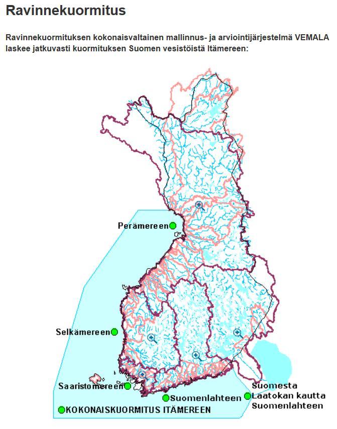Real-time national scale nutrient loading system VEMALA model simulates the source apportionment of the nutrient loading TP loading from agriculture to the Baltic Sea is 42% (mean 1990-2017) Nutrient