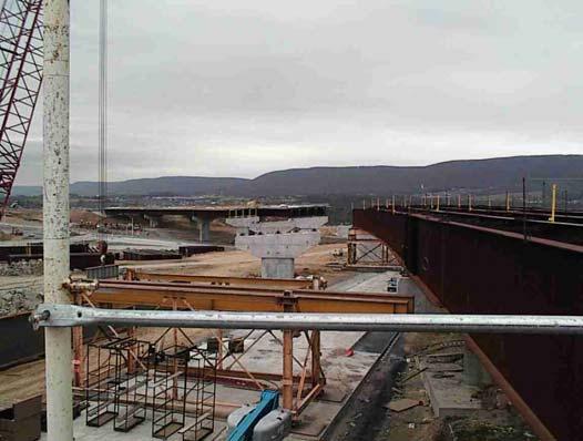 (longest, curved steel girder span in PA): Length: 1,000 ft