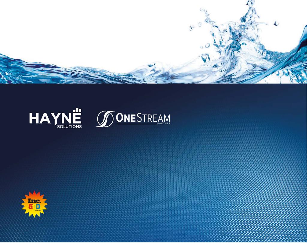 Contact HAYNE Solutions HAYNE Solutions are OneStream partners and are fully certified and skilled to deliver your OneStream project.