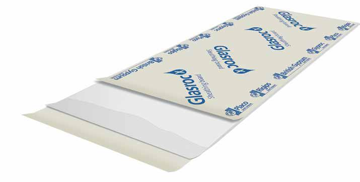 Introduction Glasroc X is a high performance building board with a gypsum core containing special additives for moisture and mold resistance.