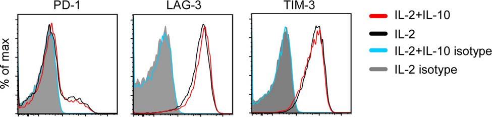 Figure S3. T cell exhaustion markers expressed on CD8 + TILs after IL-10 culture.