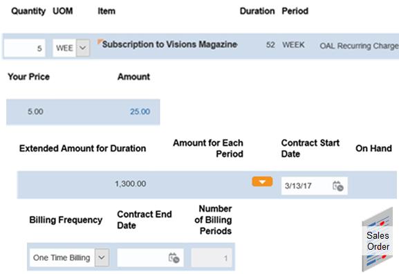 Chapter 2 Manage Sales Orders Attribute Description Billing Frequency A subscription can bill one time or it can recur.