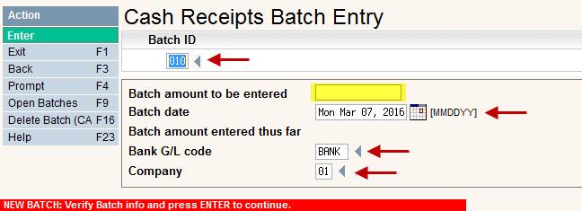 How to Apply Unapplied Unapplied can only be applied in a Cash Receipts Batch.