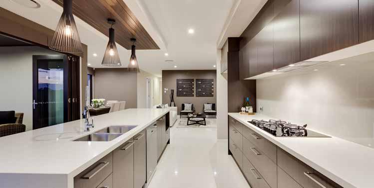 Laminate cabinetry overhead cupboards from builder s standard range Ceramic tiles from builder s standard range to splash back Laminate cabinetry