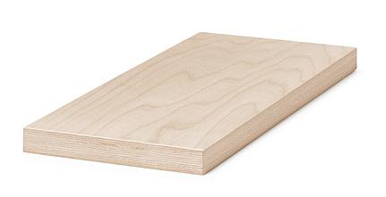 Board BauBuche Q 04-19 - EN Sheet 3 / 7 BauBuche Q contains approx. 20 % cross-plies and is mainly used for load-bearing wall panels and floor boards.
