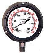 ADDITIONAL AMMONIA GAUGES Ammonia refrigerant gauges AMMONIA PROCESS GAUGE 4 ½ (114 mm), 6 (160 mm) Case Phenolic - Solid front blow out back on 4 ½ Wetted Parts 316 stainless steel 30/0/10