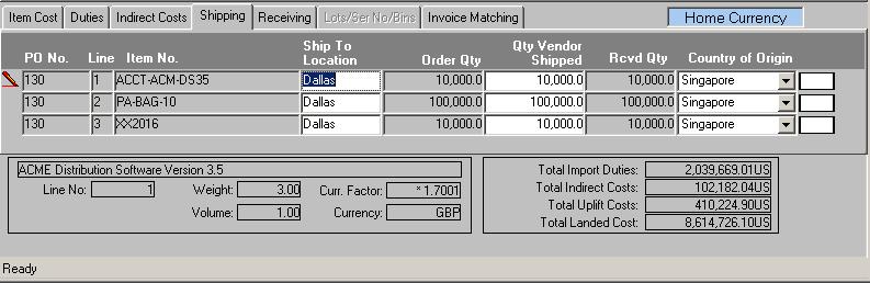 Task 10: Shipping Introduction Click the Shipping tab in the detail section of the window (in the middle of the window).