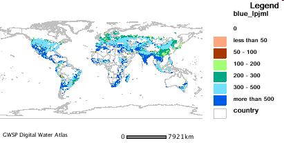 Blue Water Consumption on Cropland source: GWSP Digital Water Atlas (2008).