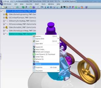 Question: 1 In the image below, what does the Remove command in the Navigation window in CATIA V6 do? A. Hide the objects from the product structure view in the current session B.