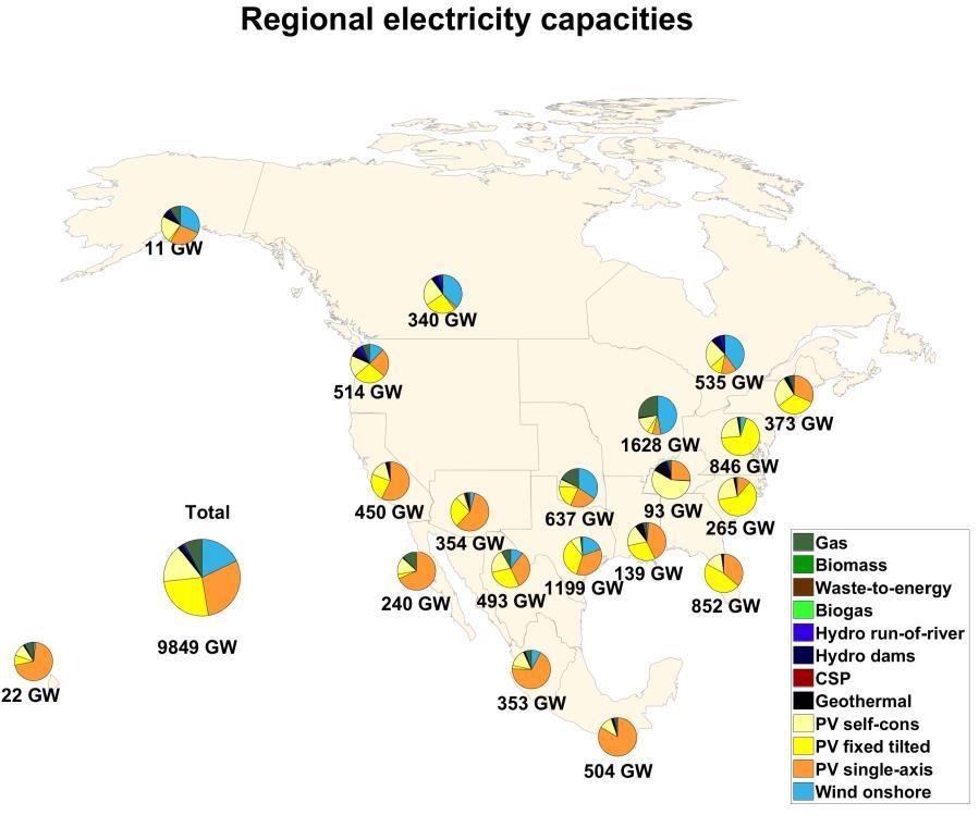 Electricity generation and capacities Electricity generation is comprised of demand for the sectors power, heat, transport and desalination Solar PV capacities are predominantly in the southern and