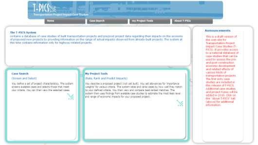 Figure 1: TPICS Homepage 2.